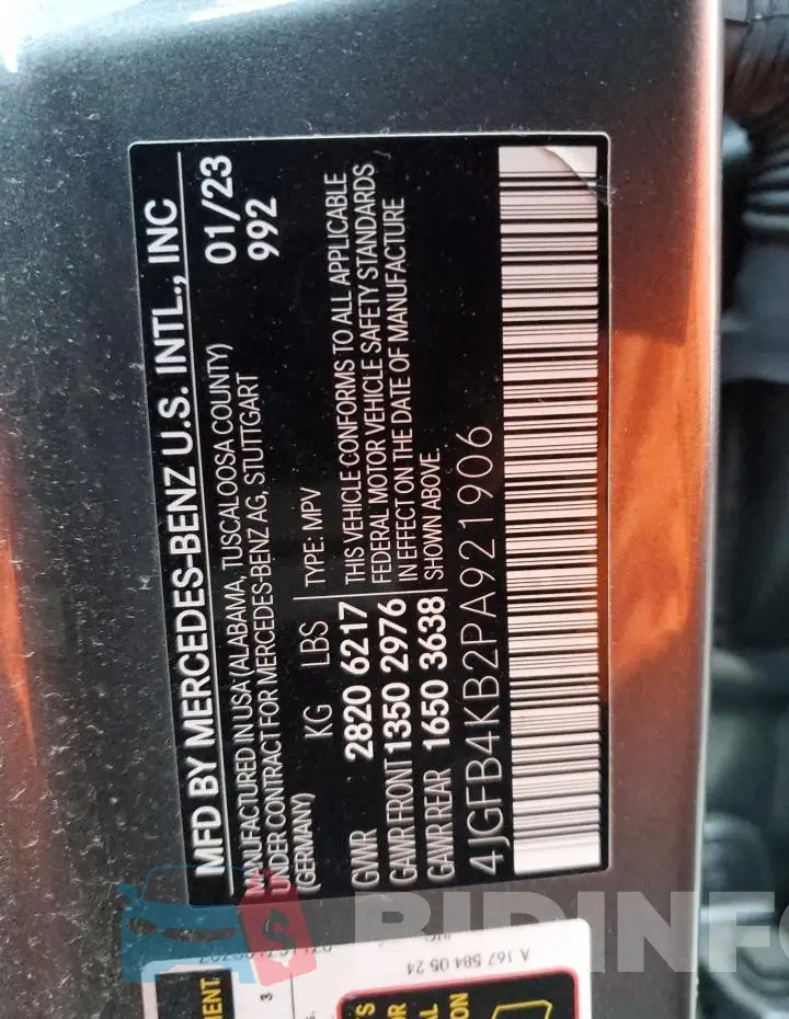 4JGFB4KB2PA921906 Photo# 13