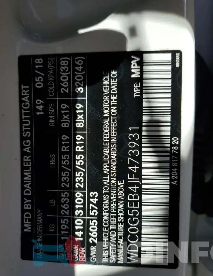 WDC0G5EB4JF473931 Photo# 13