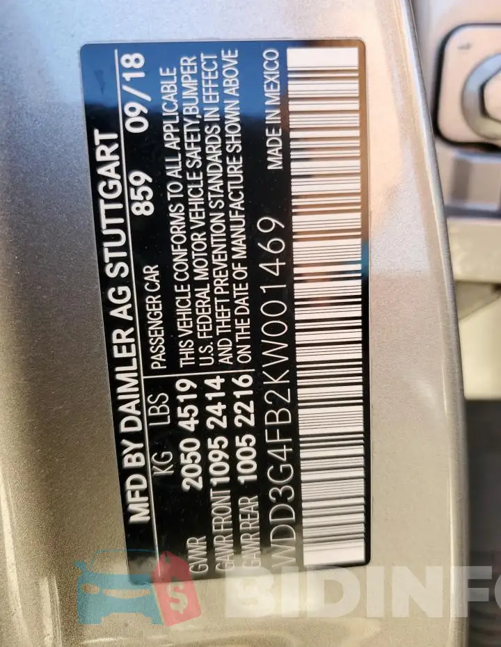 WDD3G4FB2KW001469 Photo# 12