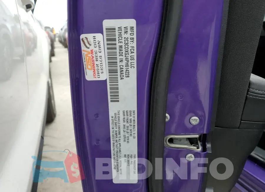 2C3CDXGJ4PH614228 Photo# 12