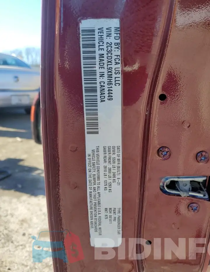 2C3CDXL9XMH614449 Photo# 12