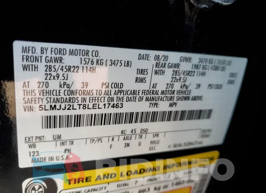 5LMJJ2LT8LEL17463 Photo# 13