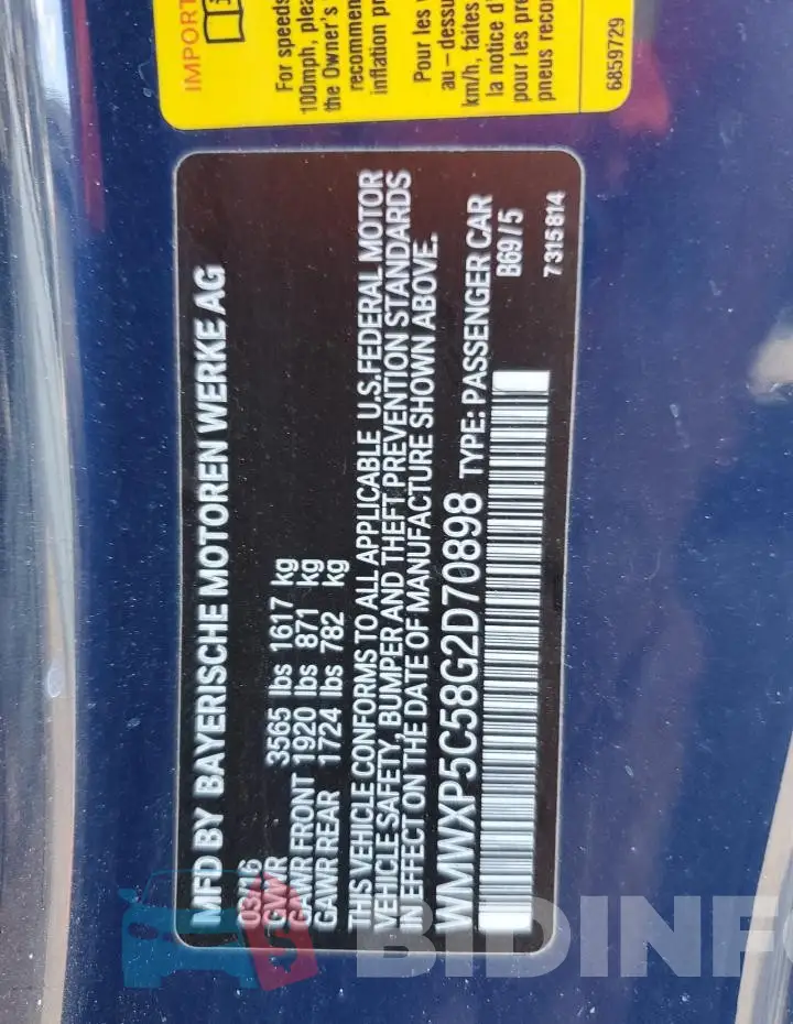 WMWXP5C58G2D70898 Photo# 12