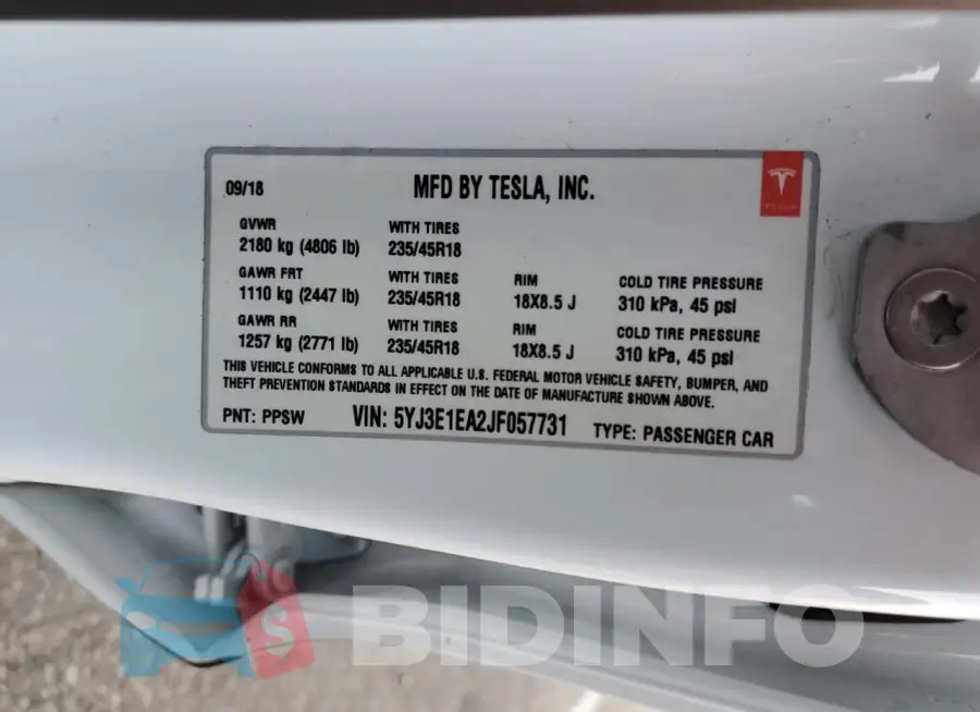 5YJ3E1EA2JF057731 Photo# 12