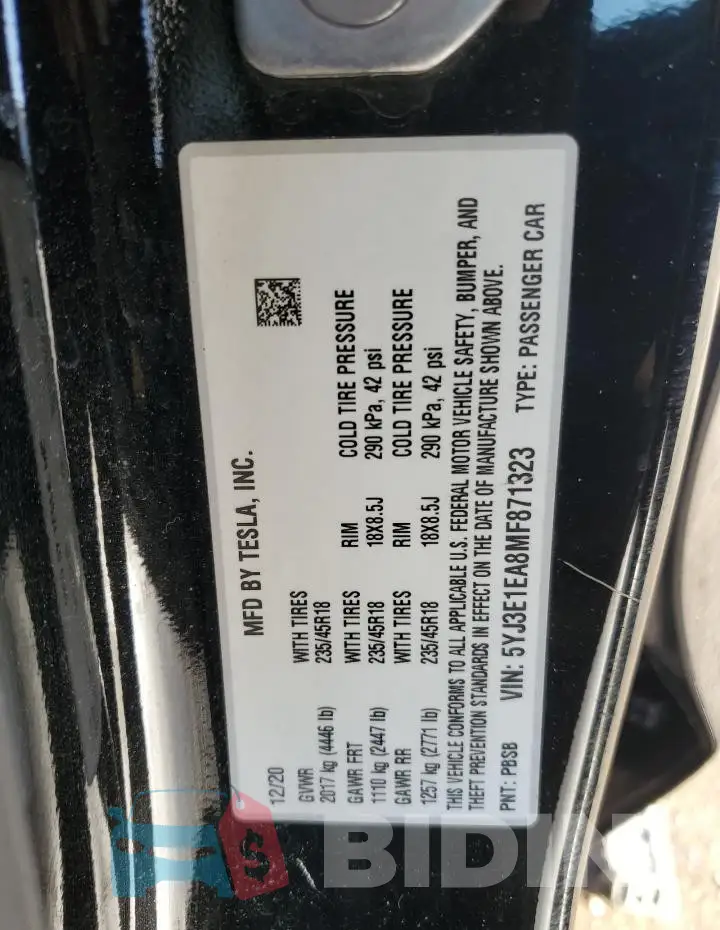 5YJ3E1EA8MF871323 Photo# 13