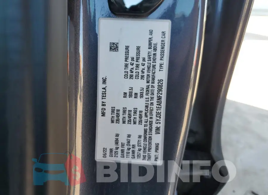 5YJ3E1EA8NF290826 Photo# 12