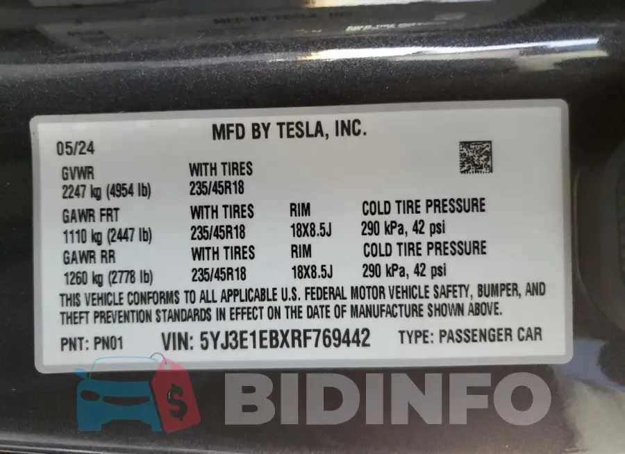 5YJ3E1EBXRF769442 Photo# 12