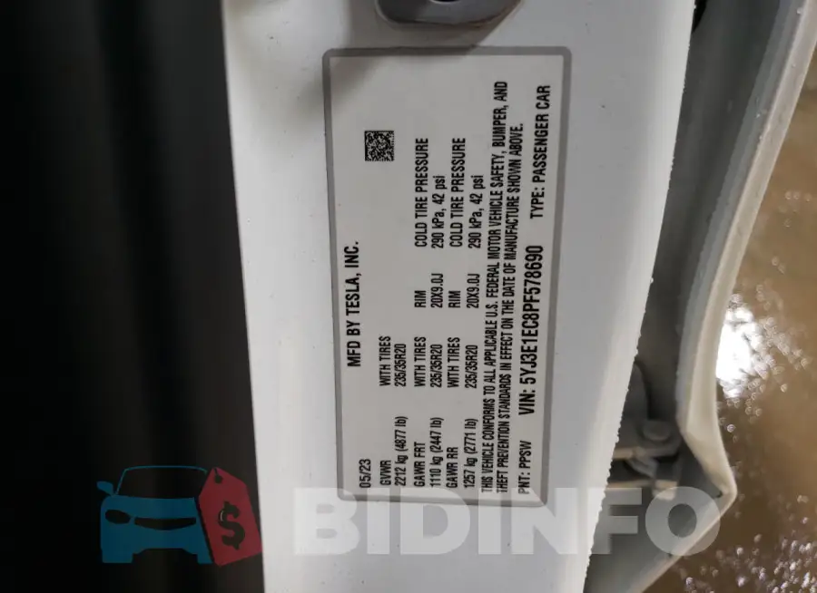 5YJ3E1EC8PF578690 Photo# 12