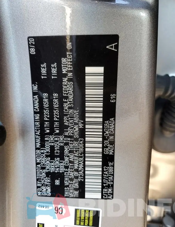 2T2AZMAA9LC180643 Photo# 13