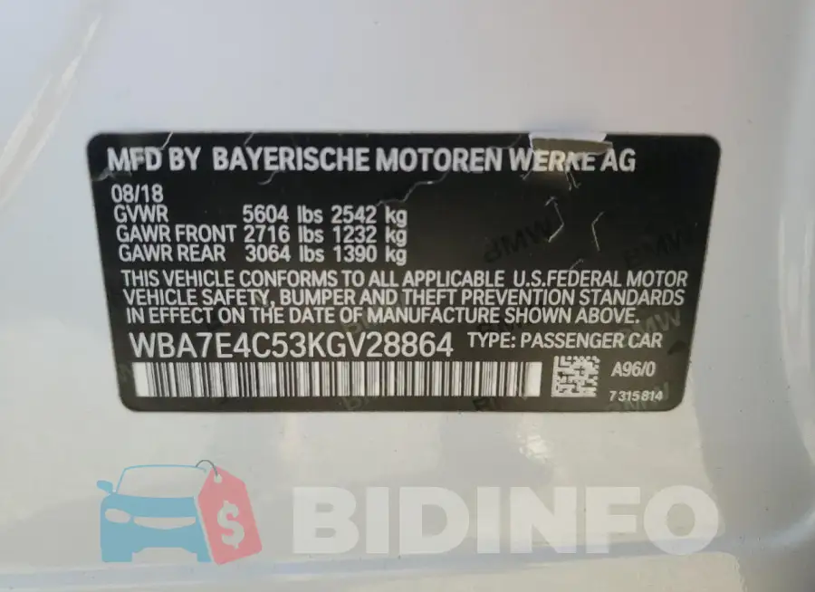 WBA7E4C53KGV28864 Photo# 12