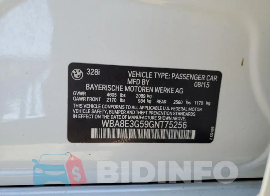 WBA8E3G59GNT75256 Photo# 13