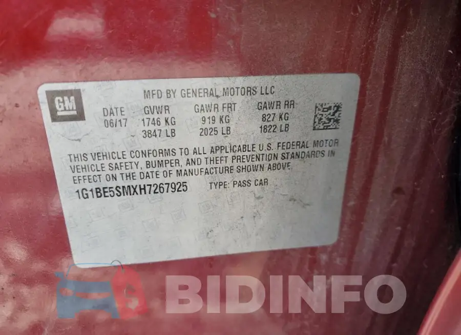 1G1BE5SMXH7267925 Photo# 12