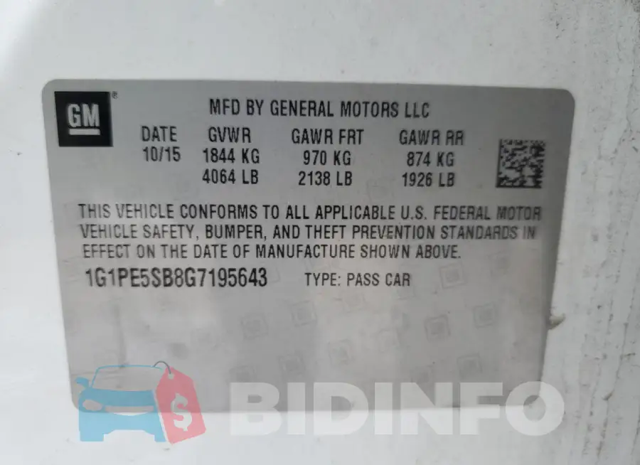 1G1PE5SB8G7195643 Photo# 12