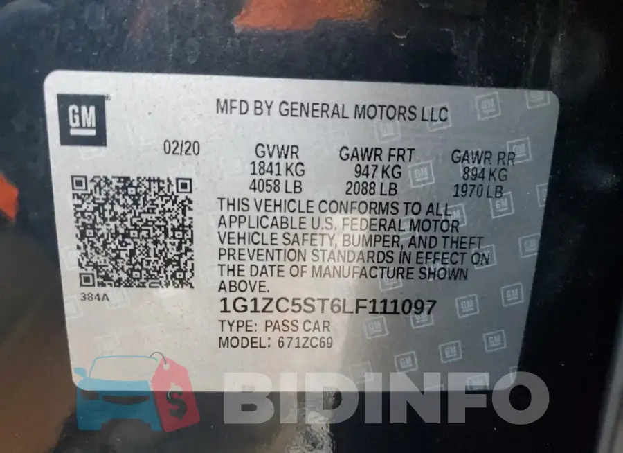 1G1ZC5ST6LF111097 Photo# 12