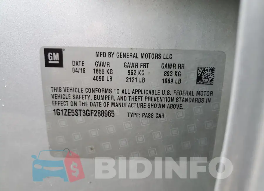 1G1ZE5ST3GF288965 Photo# 12