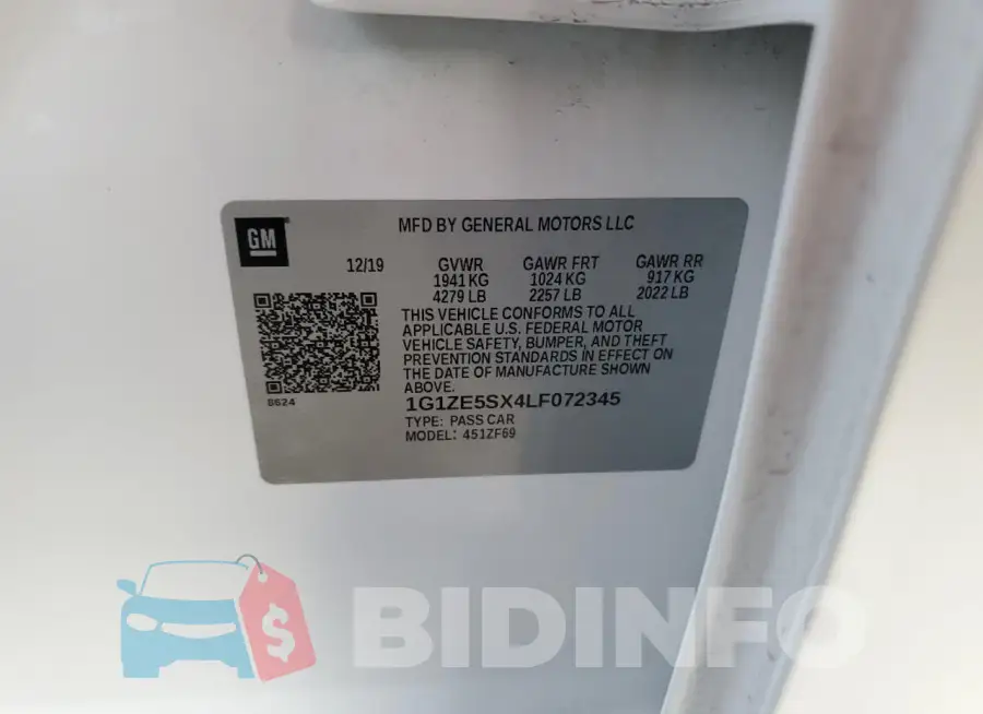 1G1ZE5SX4LF072345 Photo# 12