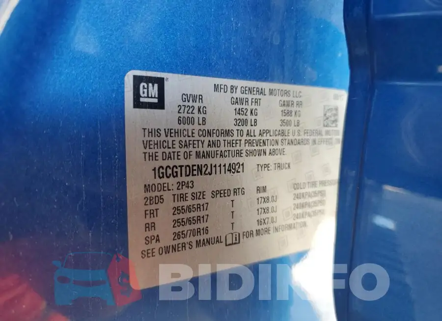 1GCGTDEN2J1114921 Photo# 12