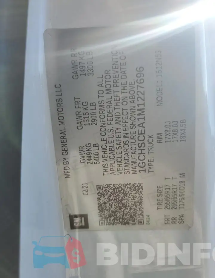 1GCHSCEA1M1227696 Photo# 12