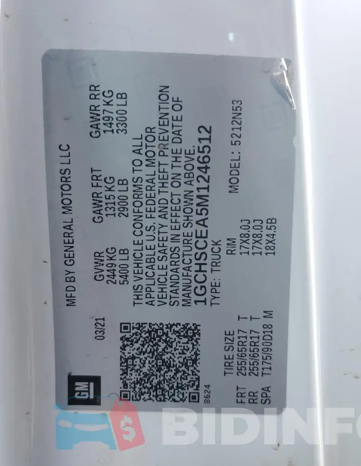 1GCHSCEA5M1246512 Photo# 12