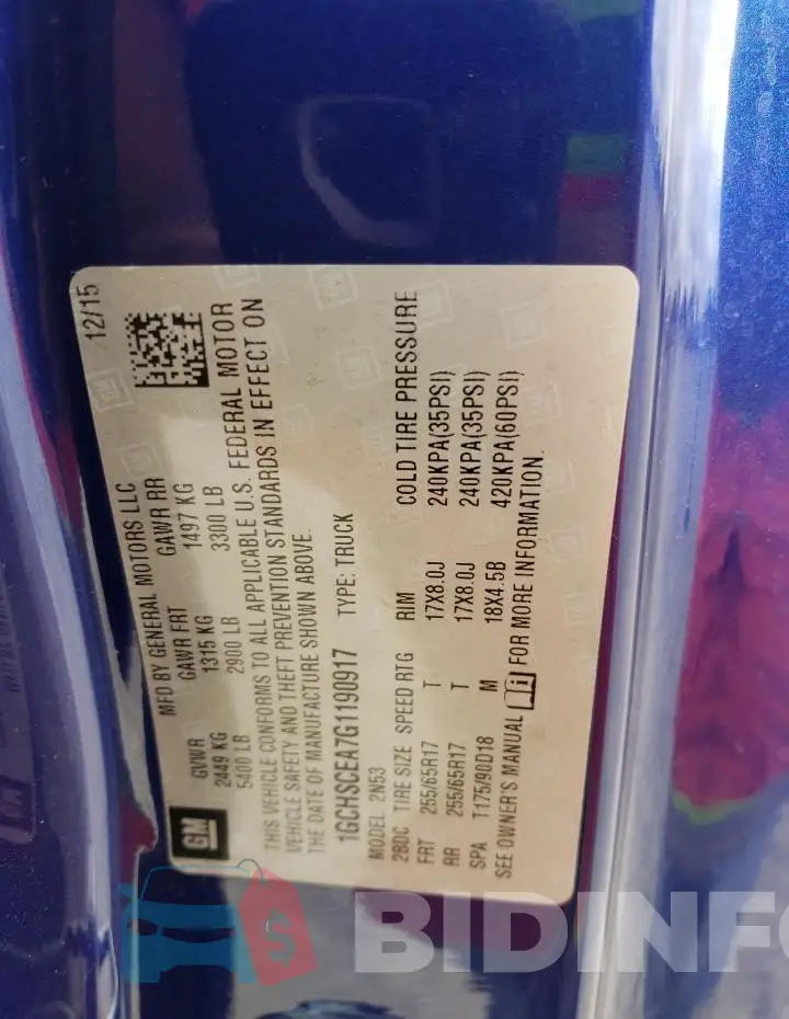 1GCHSCEA7G1190917 Photo# 12
