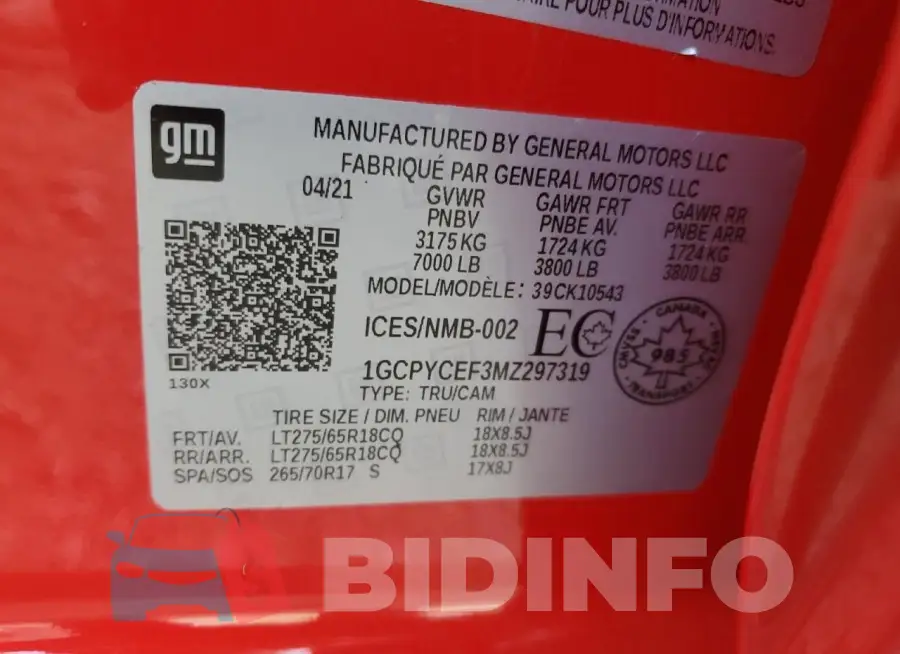 1GCPYCEF3MZ297319 Photo# 12