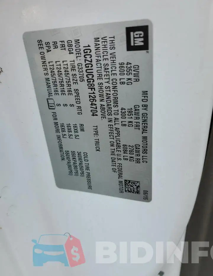 1GCZGUCG8F1264704 Photo# 12