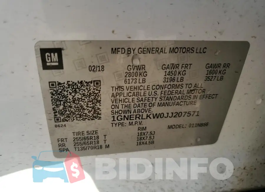 1GNERLKW0JJ207571 Photo# 13