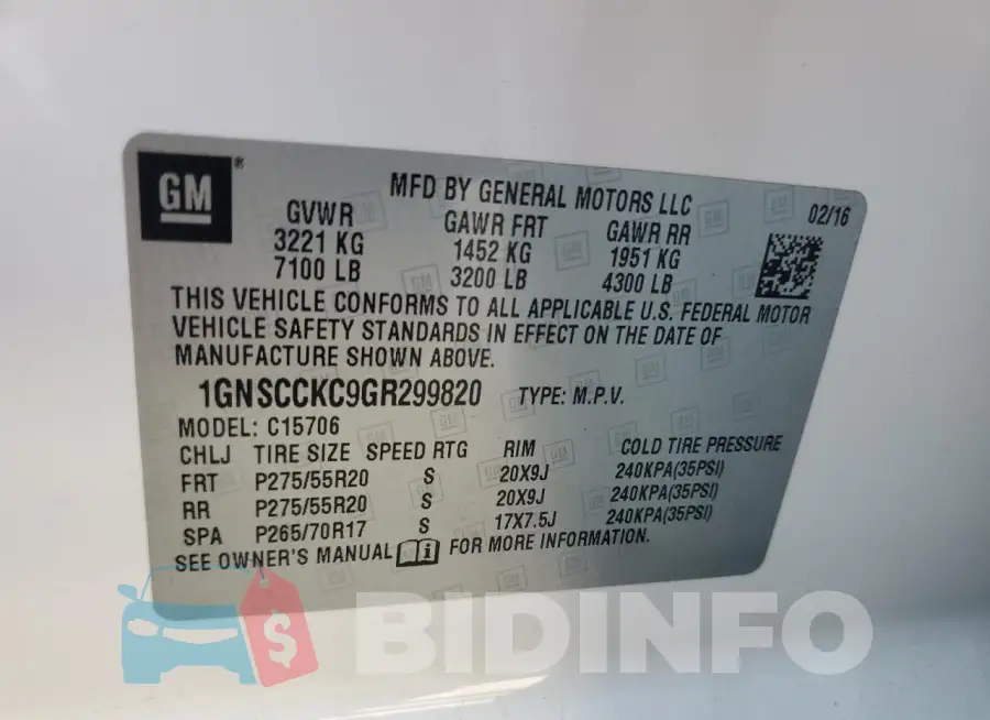 1GNSCCKC9GR299820 Photo# 12