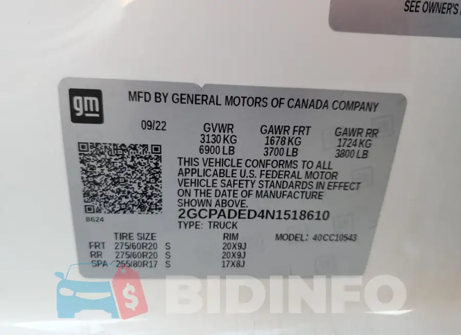 2GCPADED4N1518610 Photo# 13