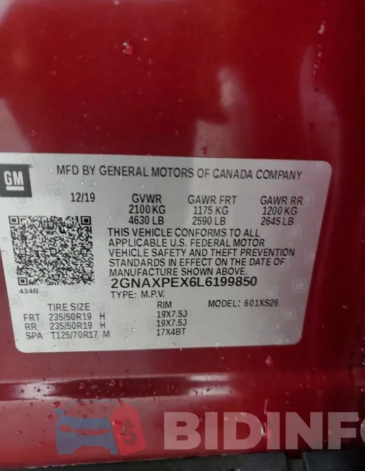 2GNAXPEX6L6199850 Photo# 12