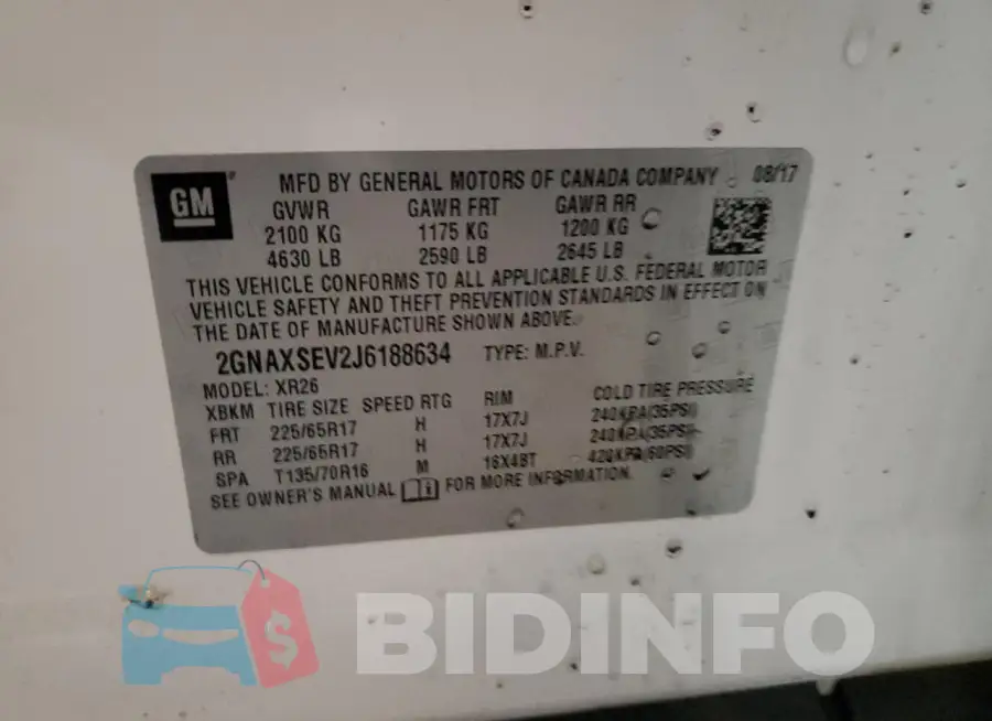 2GNAXSEV2J6188634 Photo# 12