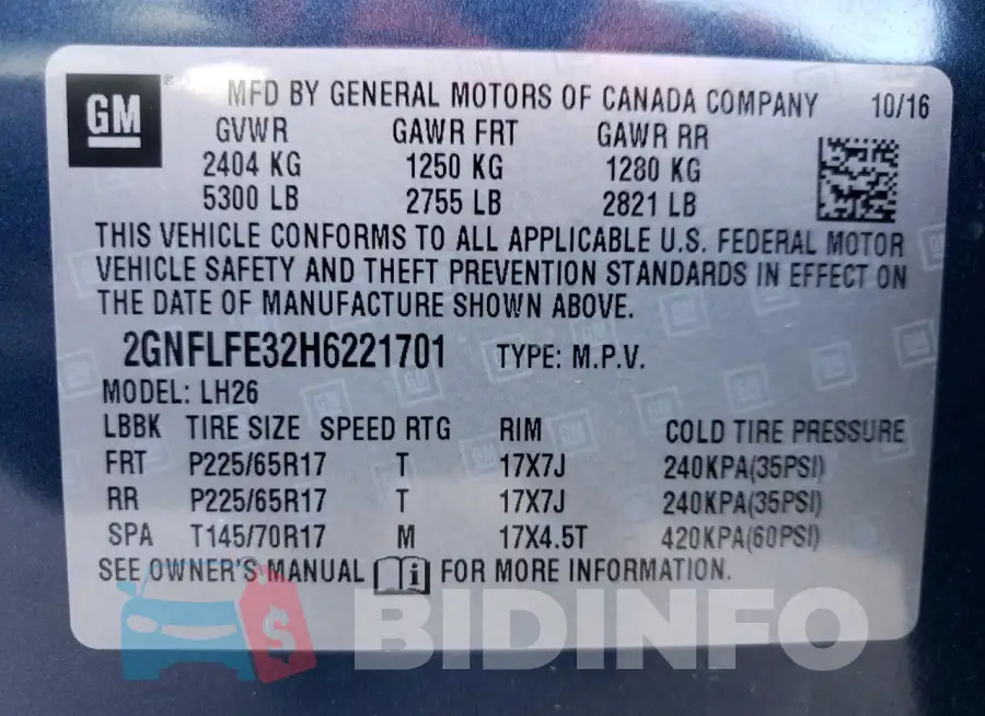 2GNFLFE32H6221701 Photo# 14