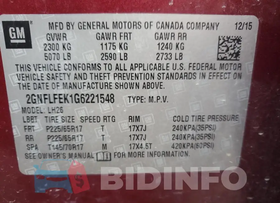2GNFLFEK1G6221548 Photo# 13