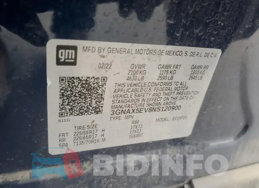 3GNAX5EV8NS120900 Photo# 13