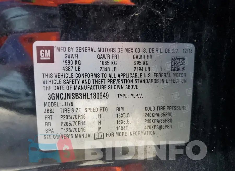 3GNCJNSB3HL180649 Photo# 13