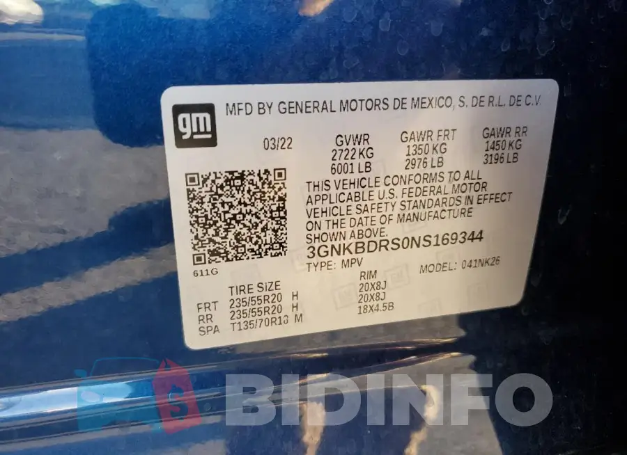 3GNKBDRS0NS169344 Photo# 13