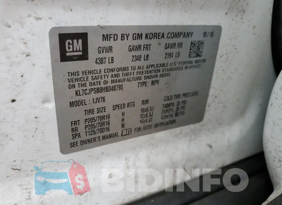 KL7CJPSB8HB048795 Photo# 13