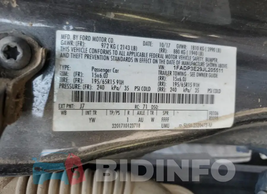 1FADP3E29JL205511 Photo# 13