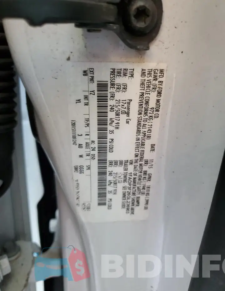 1FADP3F26GL236903 Photo# 12