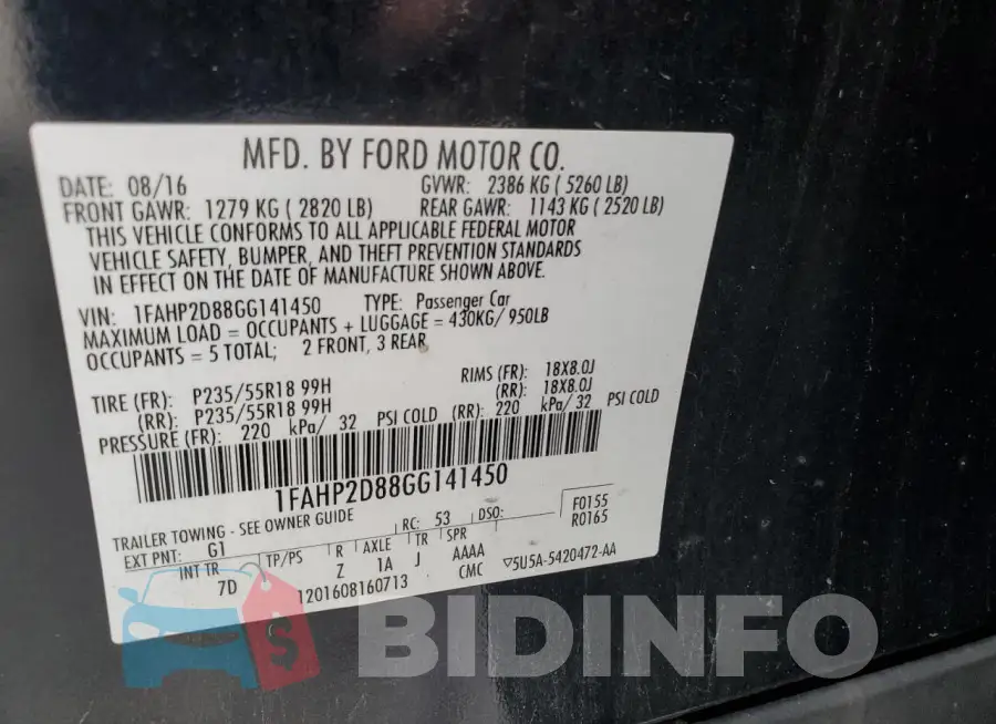 1FAHP2D88GG141450 Photo# 12