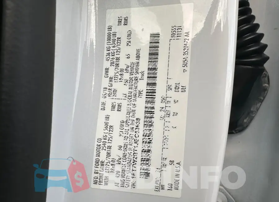 1FT7W2BT1JEC53638 Photo# 10