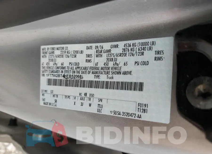 1FT7W2BT4HEB52068 Photo# 12