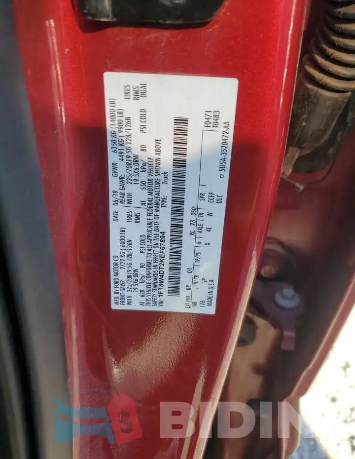 1FT8W4DT2KEF67894 Photo# 12