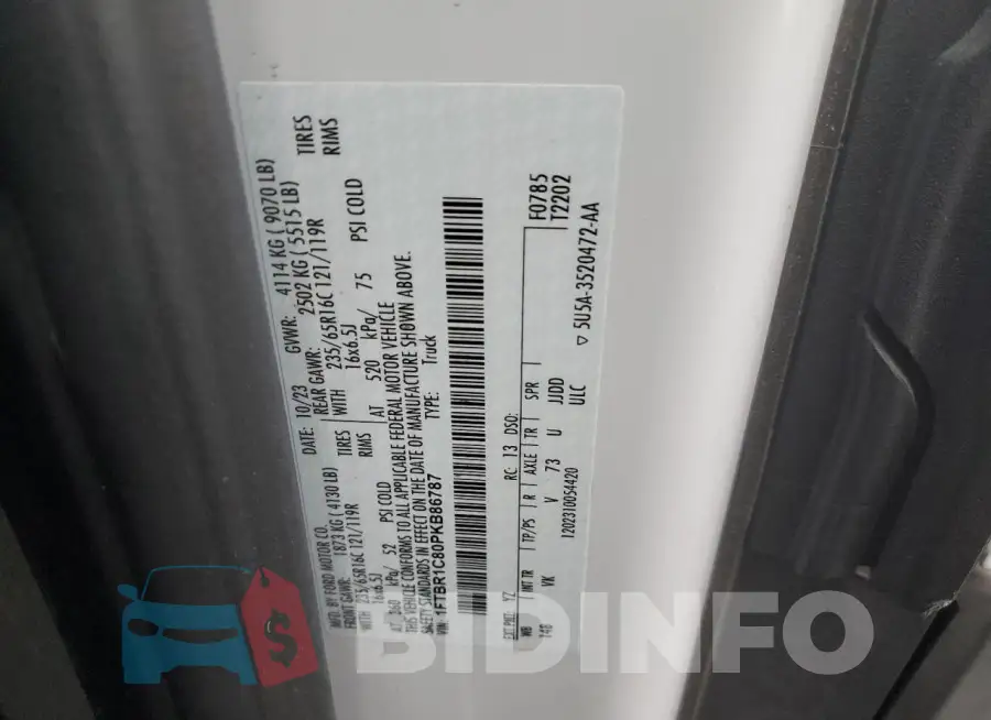 1FTBR1C80PKB86787 Photo# 13