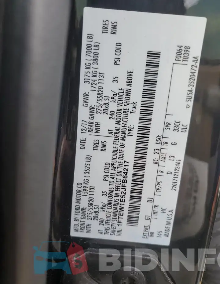 1FTEW1E52JFB64217 Photo# 13