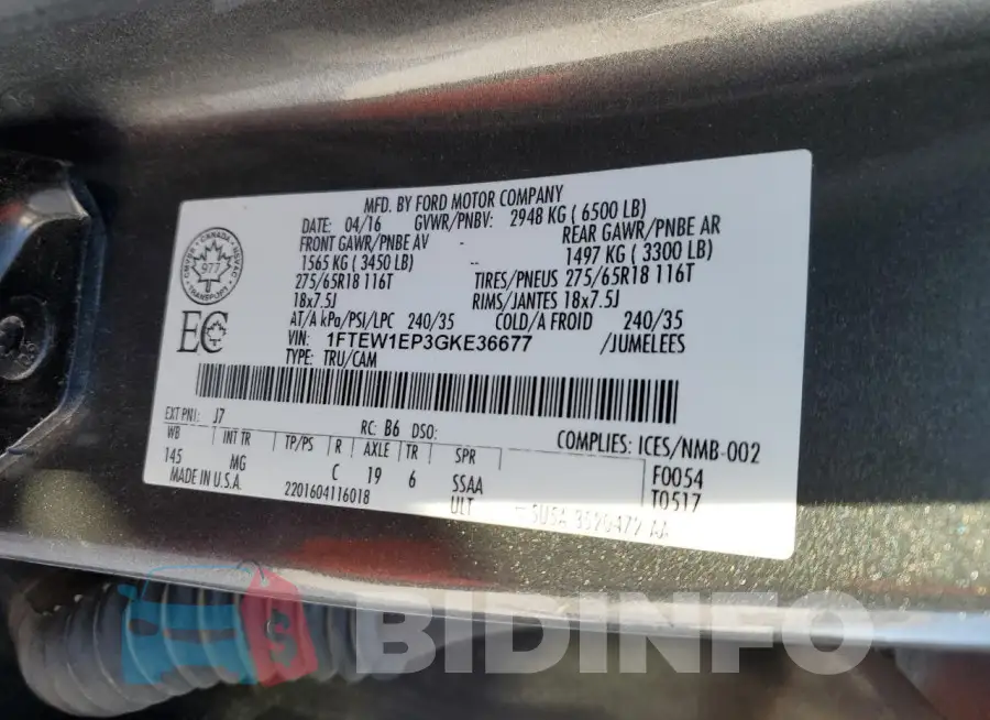 1FTEW1EP3GKE36677 Photo# 12