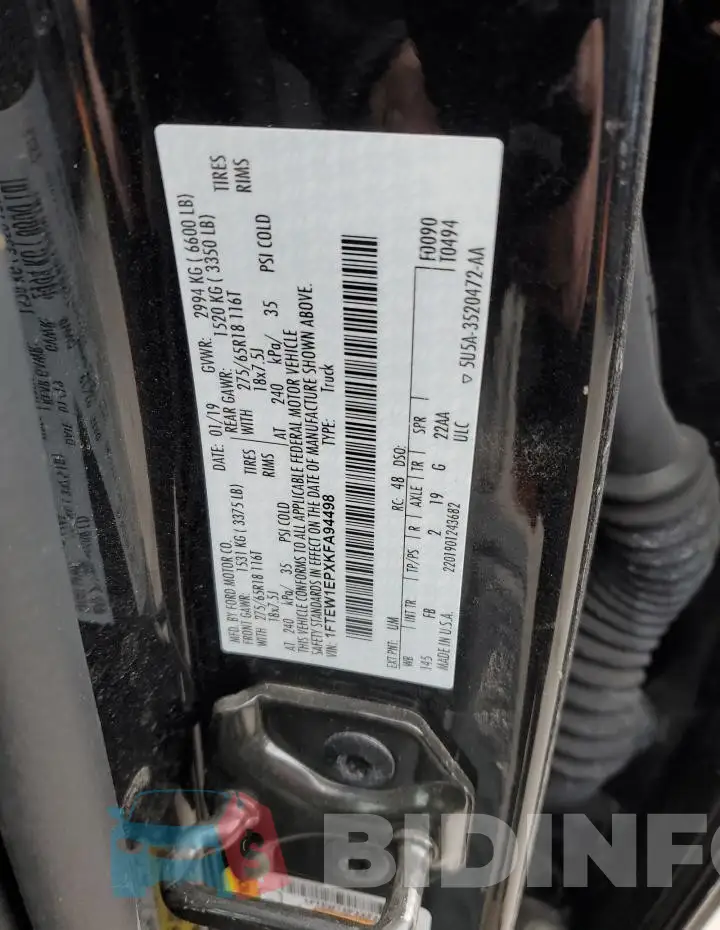 1FTEW1EPXKFA94498 Photo# 12