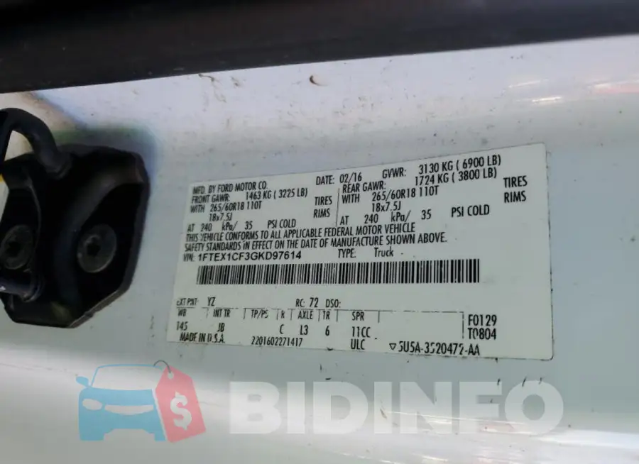 1FTEX1CF3GKD97614 Photo# 13
