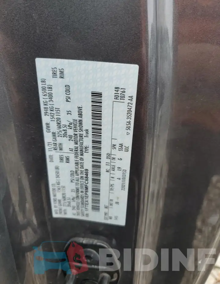 1FTEX1EP8MFC68469 Photo# 12