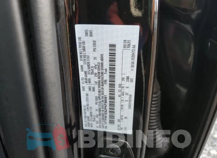 1FTFW1E82PKF88091 Photo# 12